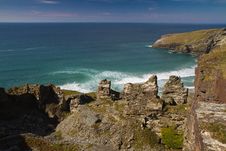 Old Mine Workings And Cornish Cliffs Near Tintagel Royalty Free Stock Photo Old Mine Workings And Cornish Cliffs Near Tintagel Royalty Free Stock Photo