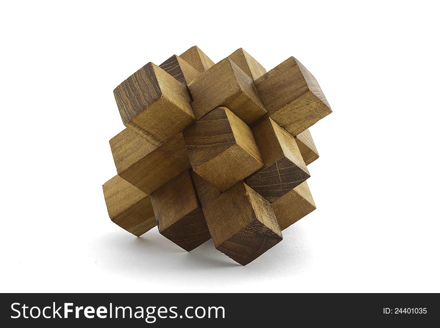 Ingenuity game of wood on white background