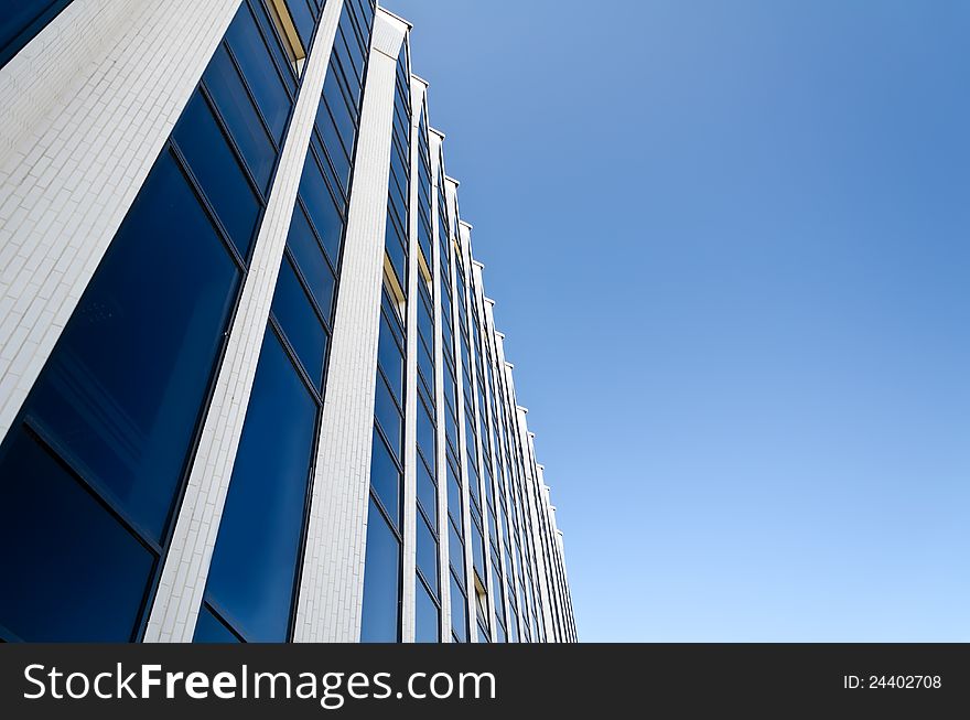 Glass surface. Structure of a business building.