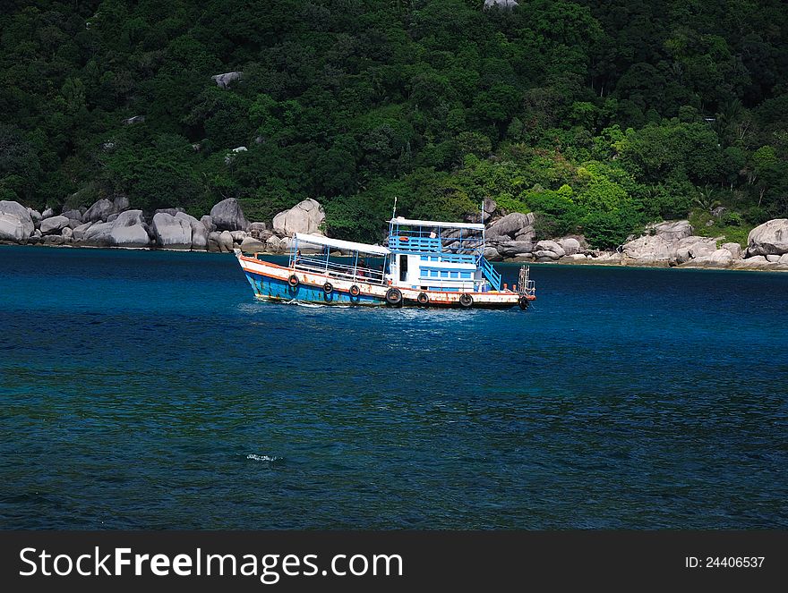 A boat in gulf of Thailand. A boat in gulf of Thailand