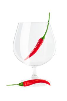 Red Peppers In A Wine Glass Stock Photography Red Peppers In A Wine Glass Stock Photography