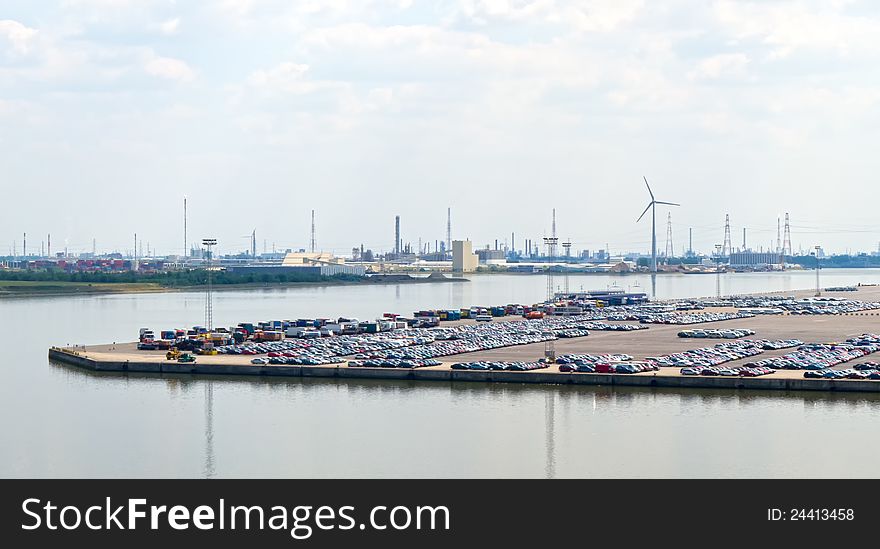 View of the port of antwerp