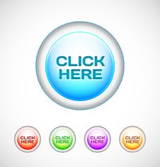 Round Web Buttons Stock Photography
