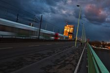 Tram Crossing A Bridge Royalty Free Stock Photo Tram Crossing A Bridge Royalty Free Stock Photo