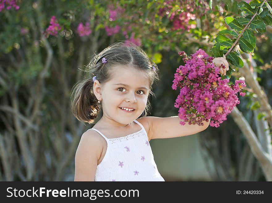 Girl and flower