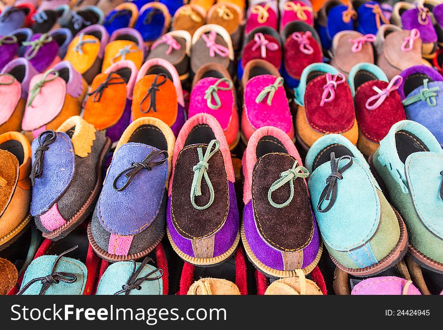 Colorful shoes for sale, bangkok thailand