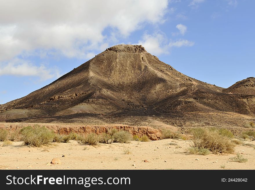 Volcanic landscape in Negev.