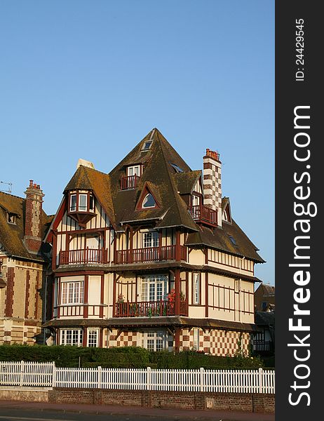 A timbered house in Deauville, France. A timbered house in Deauville, France