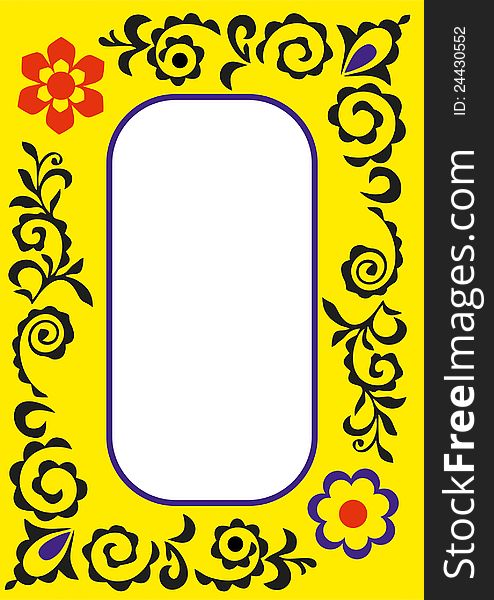 Yellow colored floral photo frame. Yellow colored floral photo frame