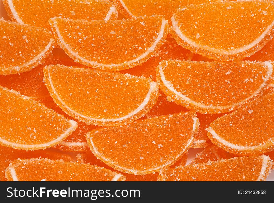 Fruit candy in the form of orange segments