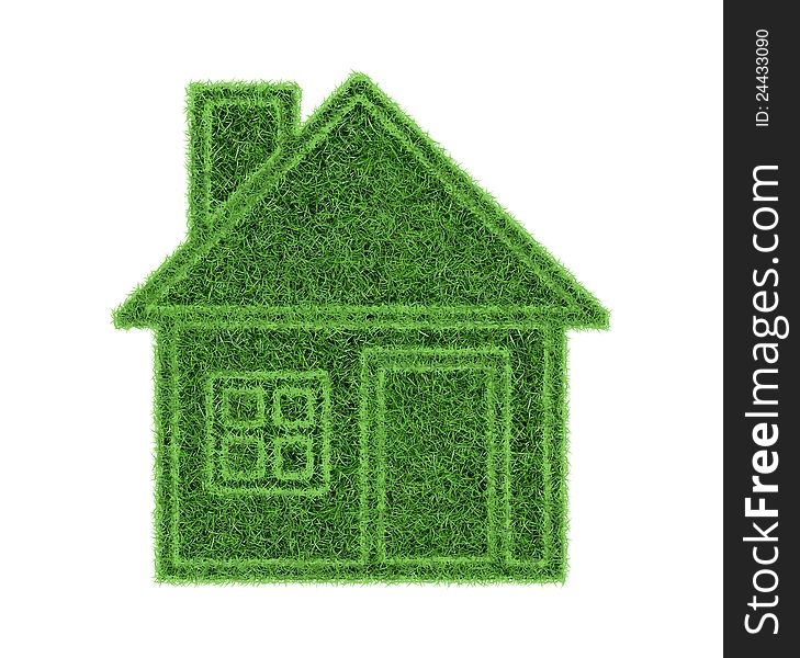 Symbol of the house covered with green grass. Symbol of the house covered with green grass