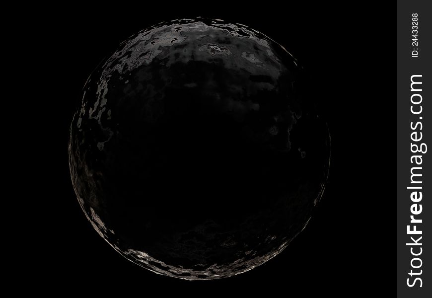 Abstract,black sphere on a black background
