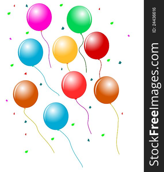 Illustration of multi colored balloons.