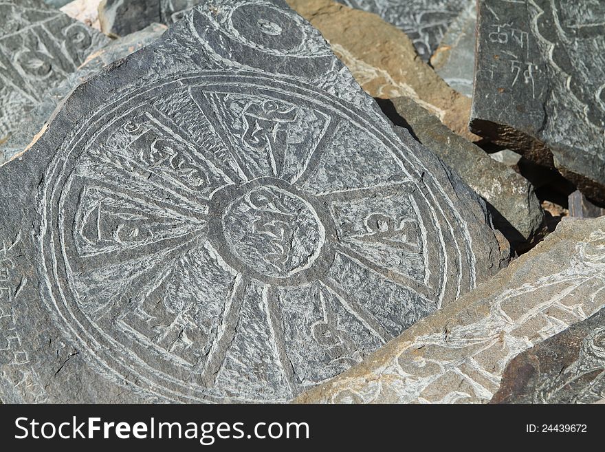 This unique ancient symbol of Buddhism in the Buddhist monastery. This unique ancient symbol of Buddhism in the Buddhist monastery