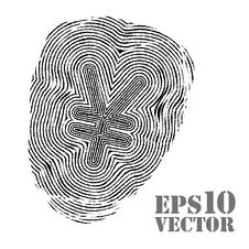 Fingerprint With Yen Sign. Royalty Free Stock Photo