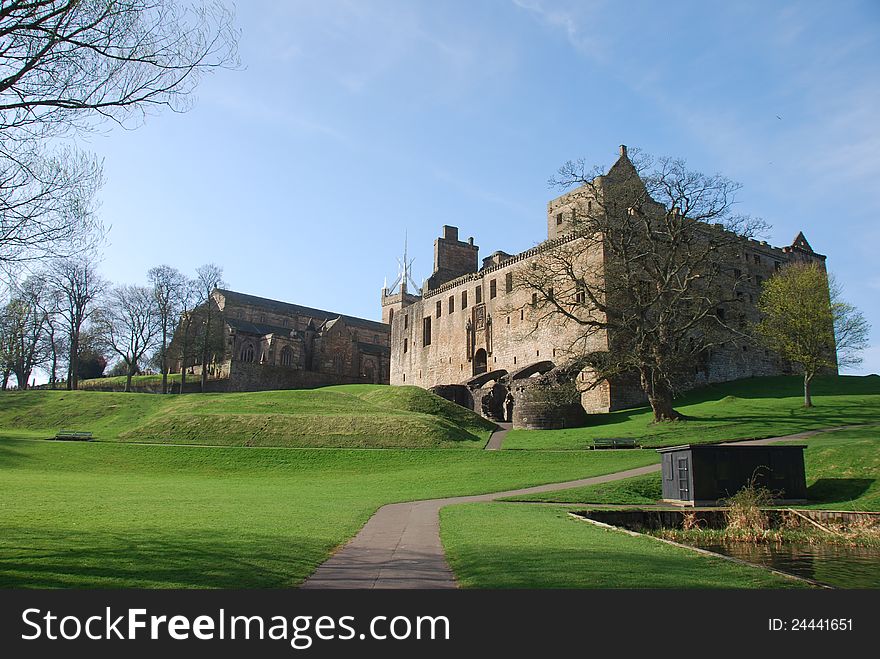 An external view of the historic palace at Linlithgow in Scotland. An external view of the historic palace at Linlithgow in Scotland