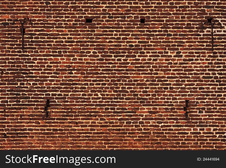 Brick wall of an old castle