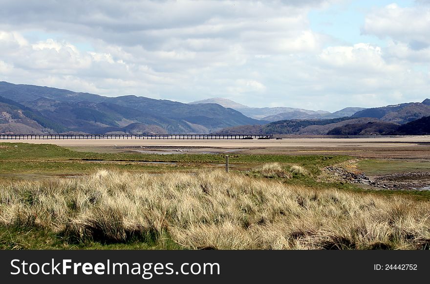 Railway bridge in Snowdonian National Part in Wales. Railway bridge in Snowdonian National Part in Wales