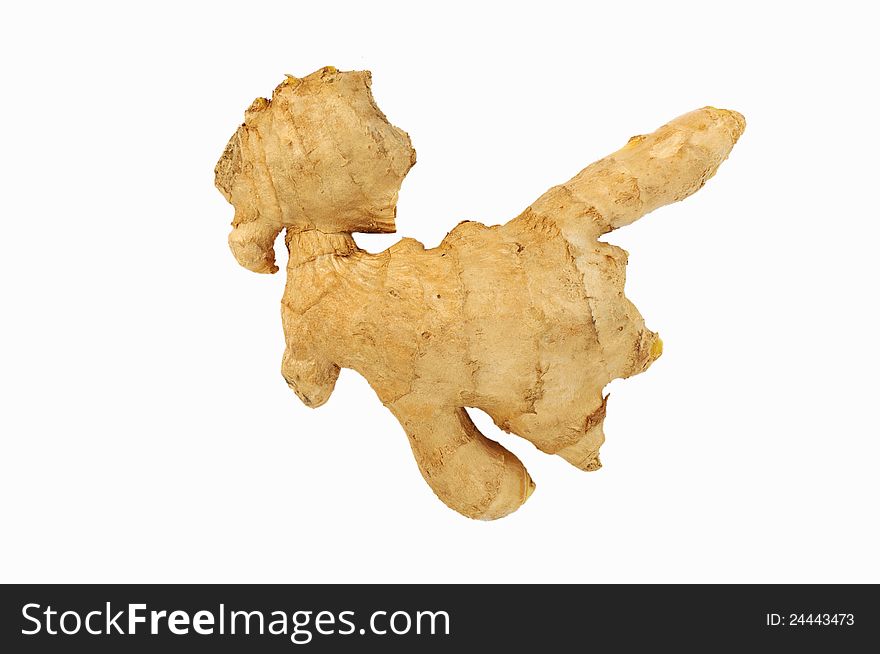 Ginger root on white background isolated