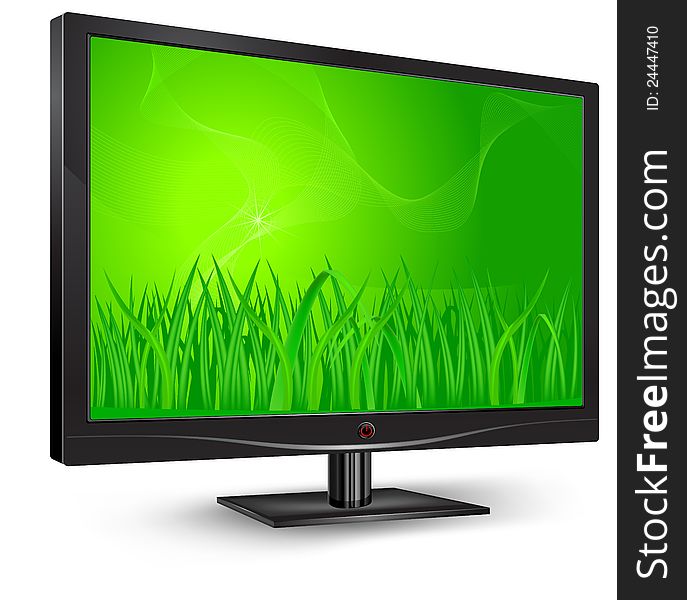 Monitor With Green Grass