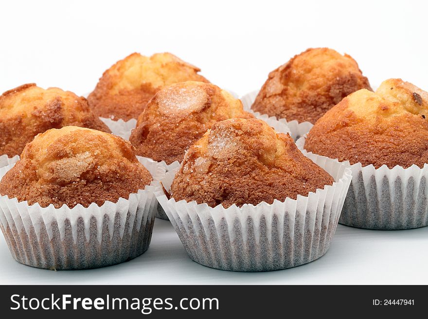 Some delicious cupcakes on white background. Some delicious cupcakes on white background