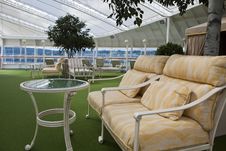 Sofa On Open Deck Spa Onboard Of Cruise Ship Stock Photography