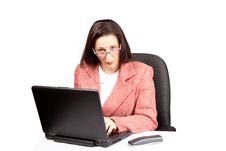 Adult Businesswoman Woking On Laptop Royalty Free Stock Photos Adult Businesswoman Woking On Laptop Royalty Free Stock Photos