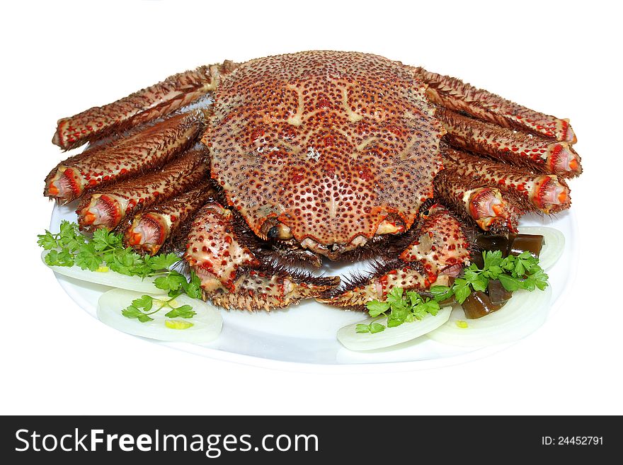 Boiled Tasty Crab  On A Plate