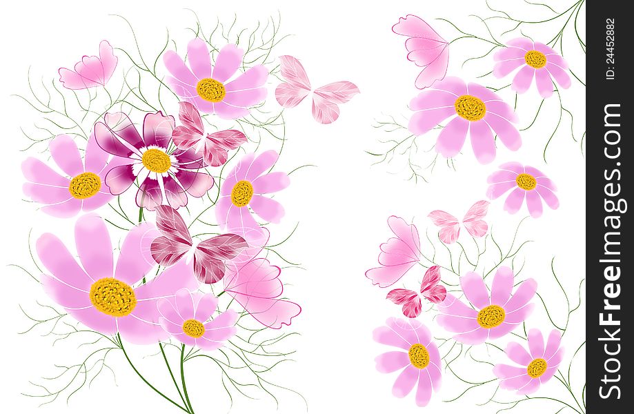 Beautiful illustration with flowers for your design. Beautiful illustration with flowers for your design.