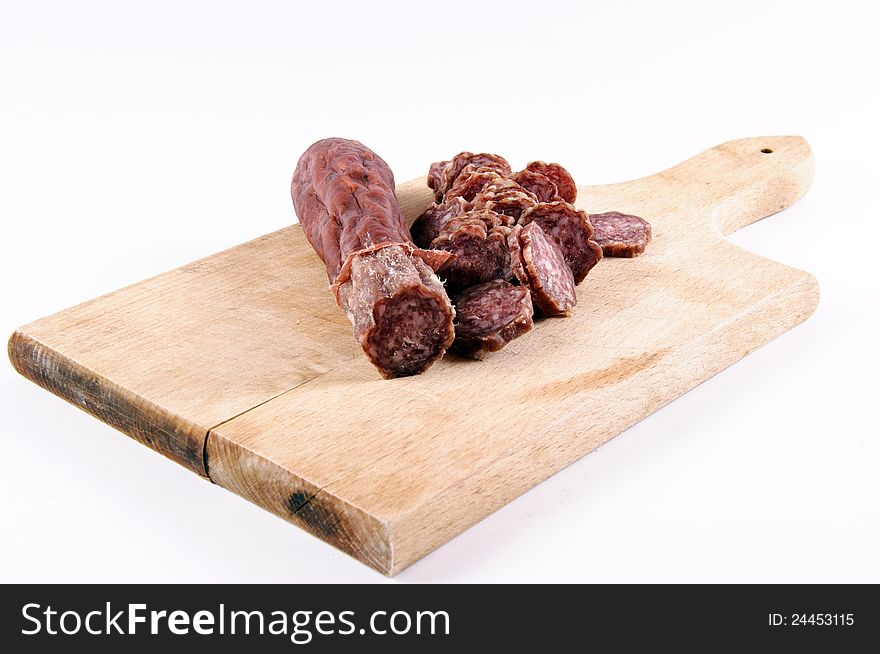 Serbian sausage on the board