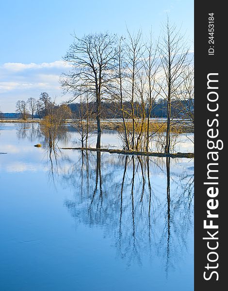 Evening Scene Of Spring Flood