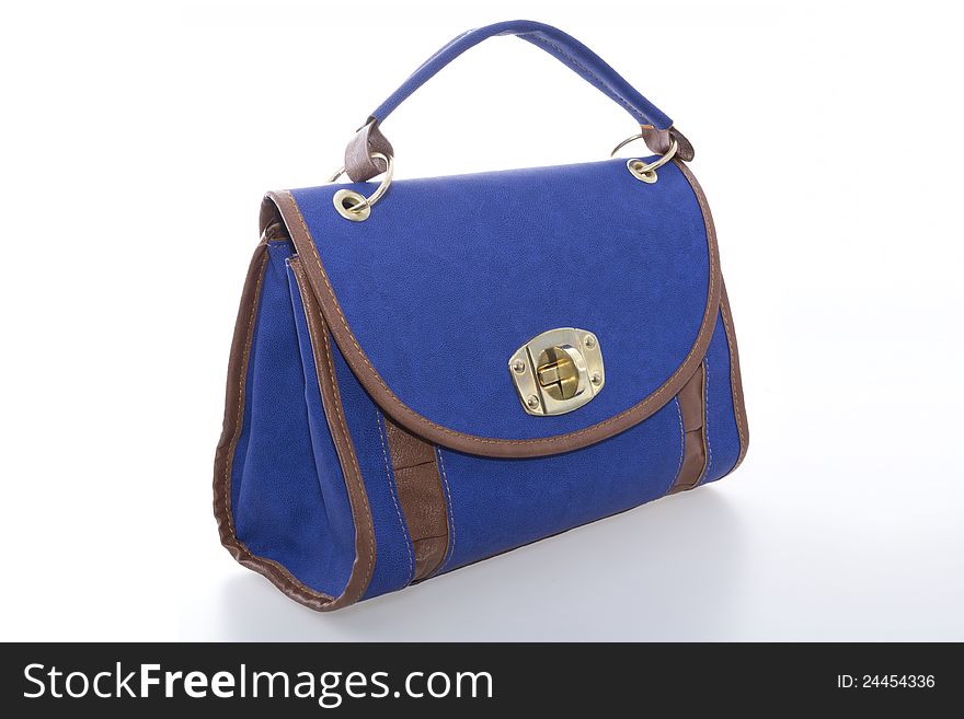 A blue Women leather bag