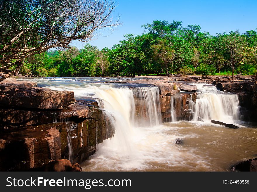 Tatton, paradise Waterfall located in deep forest of Thailand