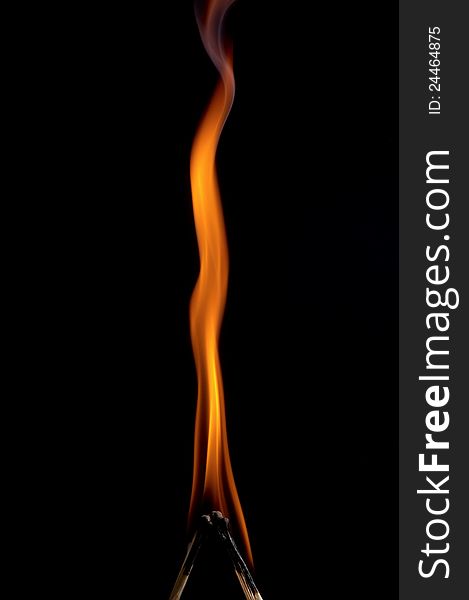 Burning matchstick