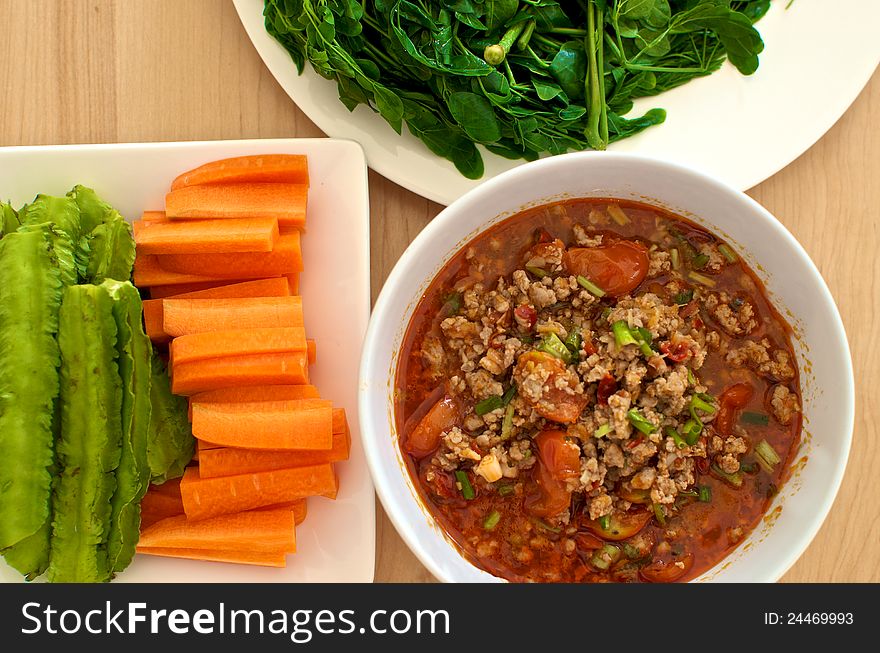 Thai curry with fresh vegetable