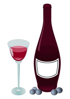 Bottle And Wine Wine-glass Stock Images Bottle And Wine Wine-glass Stock Images