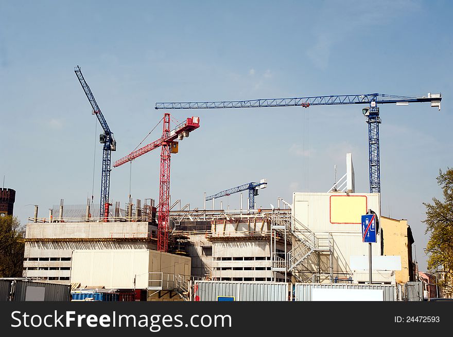 Construction work at construction site.