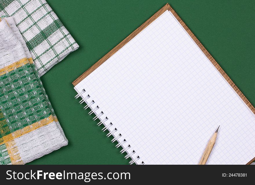 Beautiful art background  with a notebook for notes