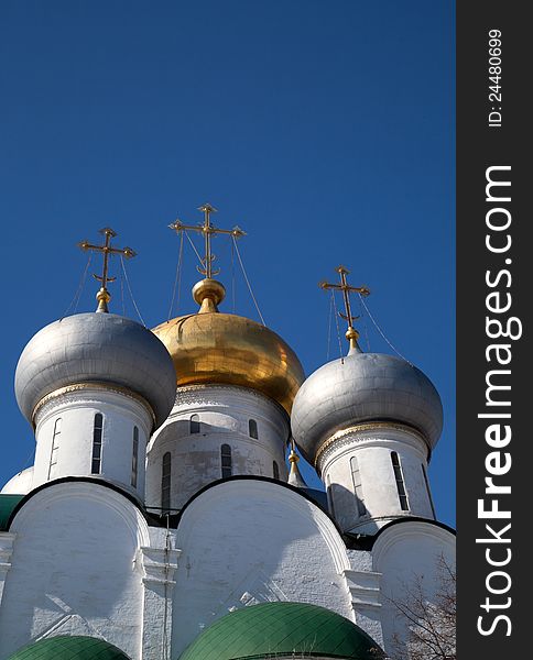 Dome of the Smolensk Cathedral at the Novodevichy Convent. Moscow. Russia. Dome of the Smolensk Cathedral at the Novodevichy Convent. Moscow. Russia