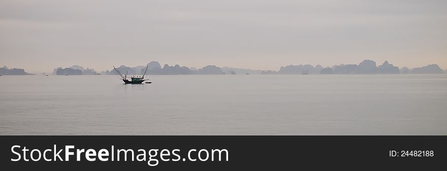 Ha Long bay Vietnam Panorama view