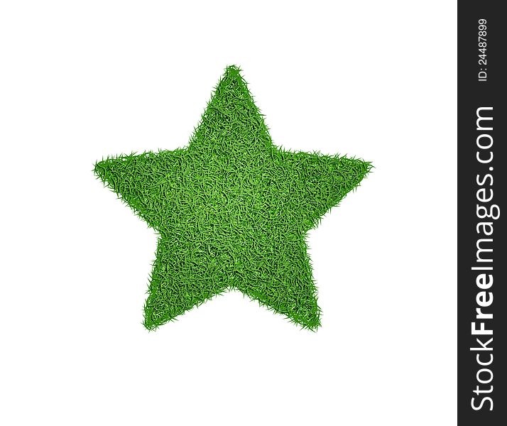 The star of grass isolated on white background. The star of grass isolated on white background
