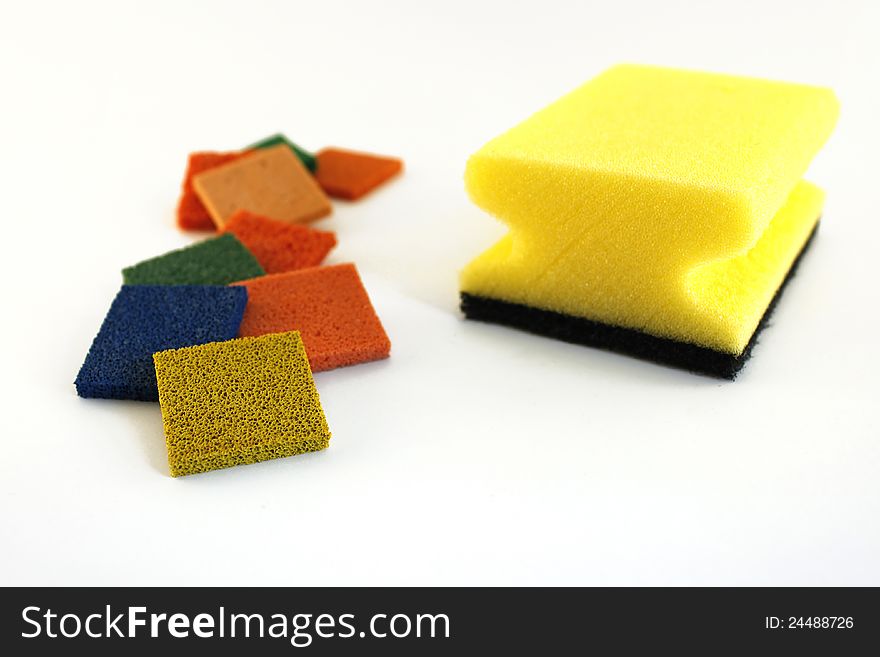 A sponge is a tool, implement, utensil or cleaning aid consisting of porous material.