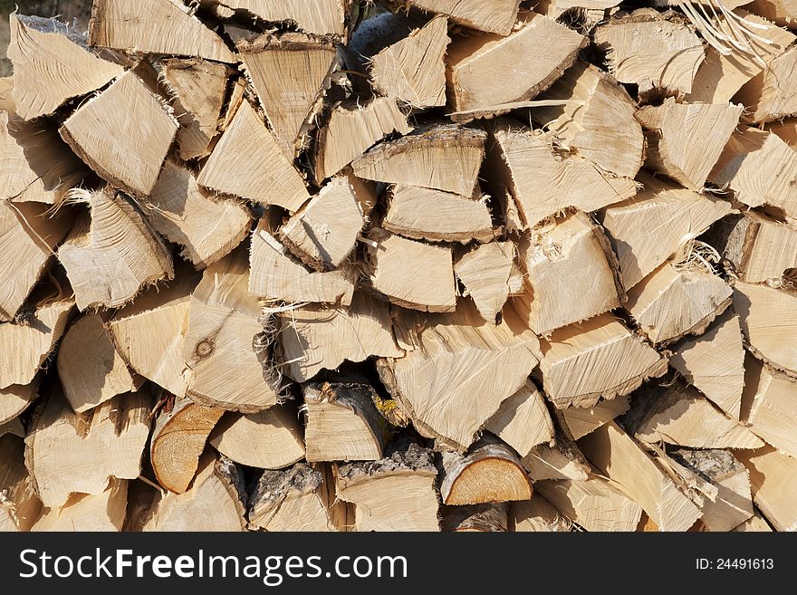 Firewood in a sunny day