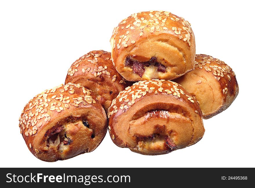 Meat pies isolated on a white background