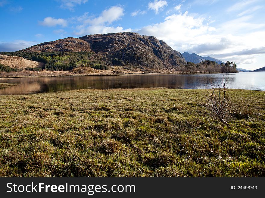 Landscape of Loch Shiel Lake and Reflection Glenn Finnan Highlands Scotland. Landscape of Loch Shiel Lake and Reflection Glenn Finnan Highlands Scotland