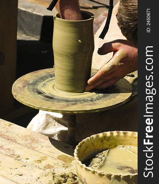 Open pottery workshop - hand made clay pot