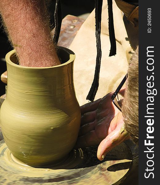 Open pottery workshop - hand made clay pot