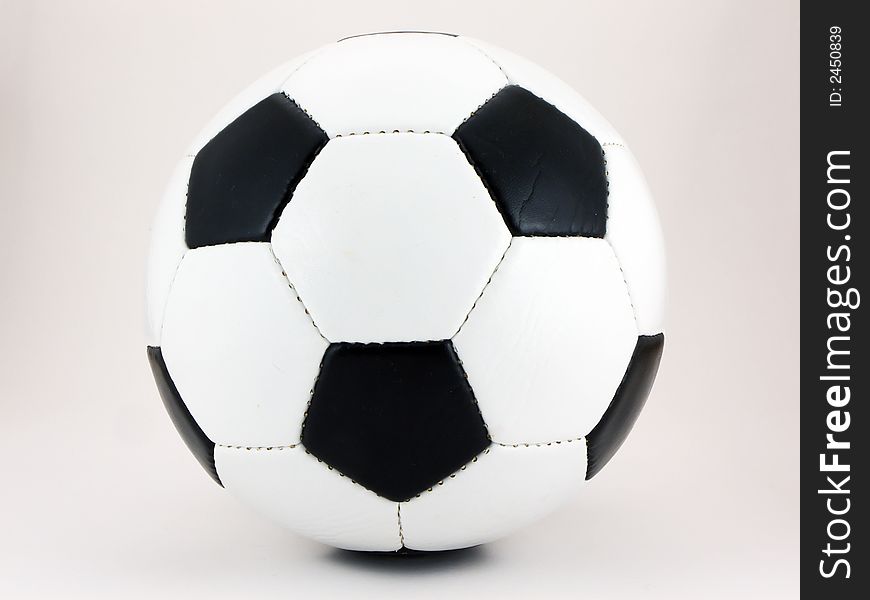 Photo of a soccer ball shot on a white background