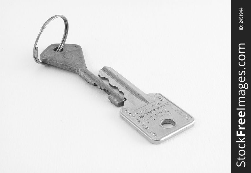 Two keys on white background. Two keys on white background