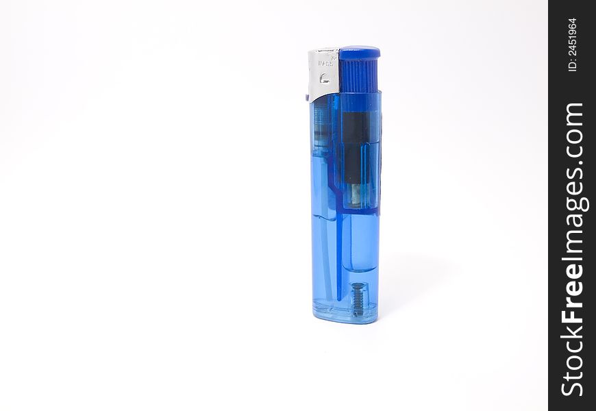 Blue Lighter on white background